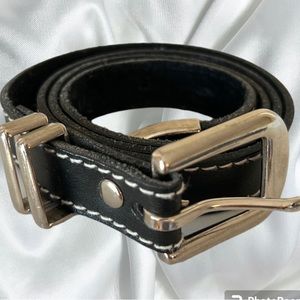 BELT black faux leather belt approx 37 inches long